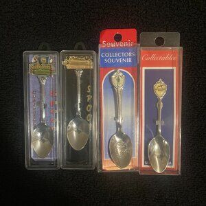 4 Souvenir Spoons - South Dakota, Kentucky Derby, Green Giant, Celebration Belle